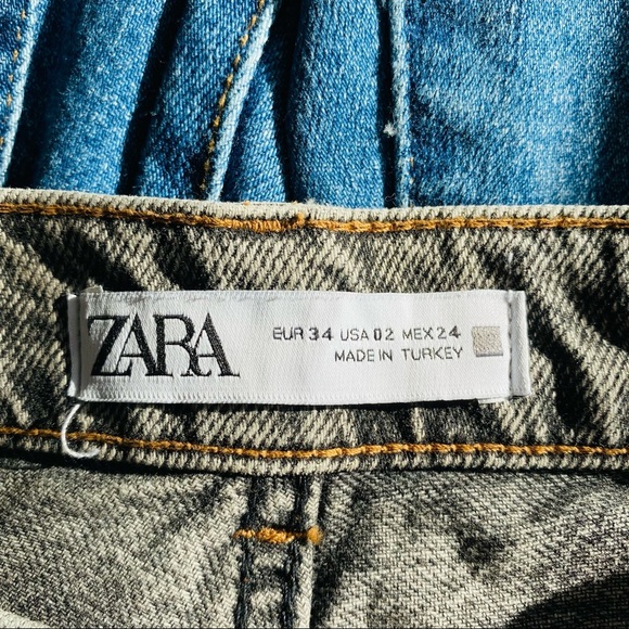 ZARA High-Rise Straight Jeans Black Sz 2 - Picture 7 of 10